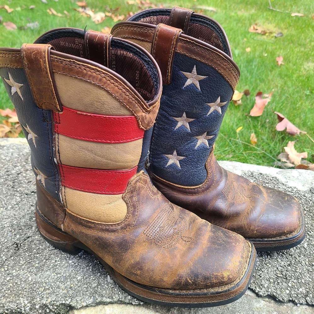 Durango Kids 2m Lil Rebel Western Boot with Flag